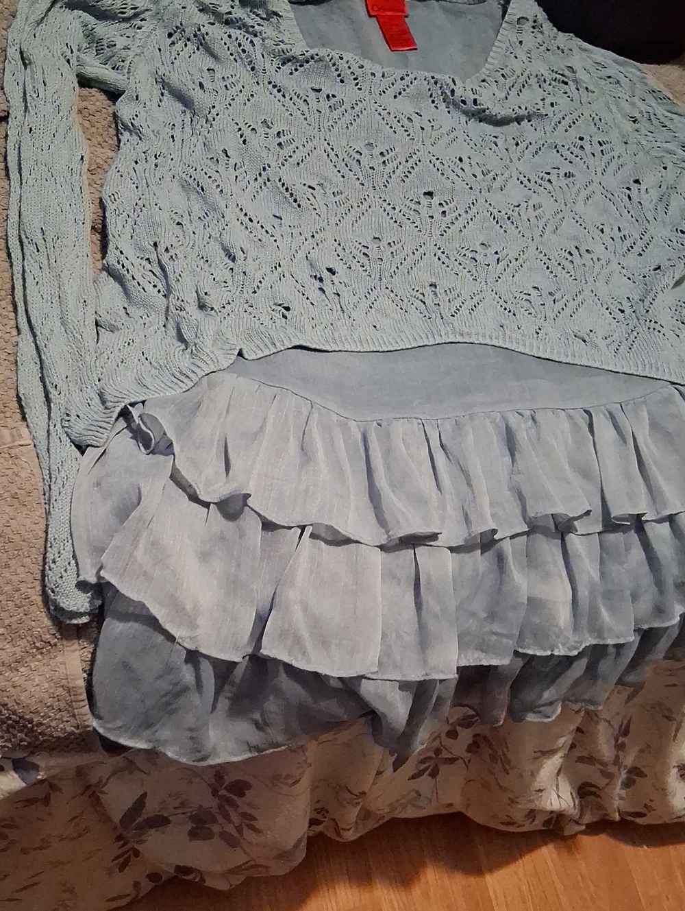 Christina Pale Blue Layered Ruffle Skirt